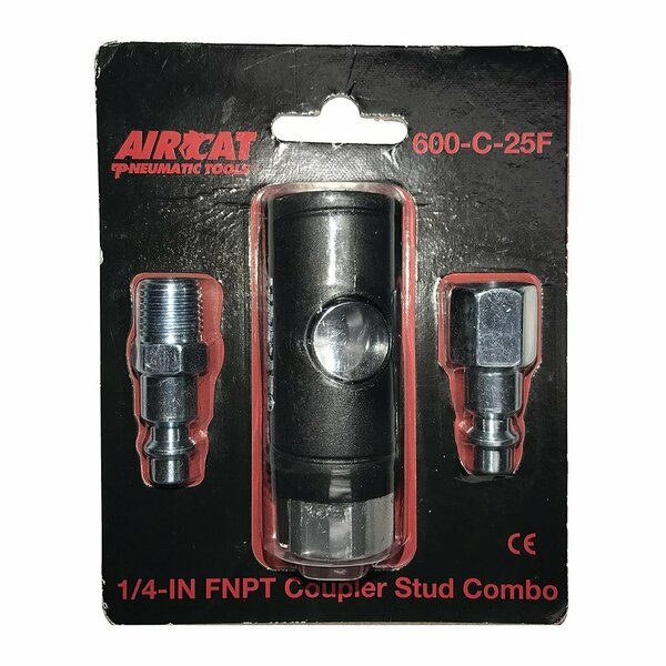 Florida Pneumatic Safety Coupler & Stud Combo 1/4 in. Female Thread FP600-C-25F